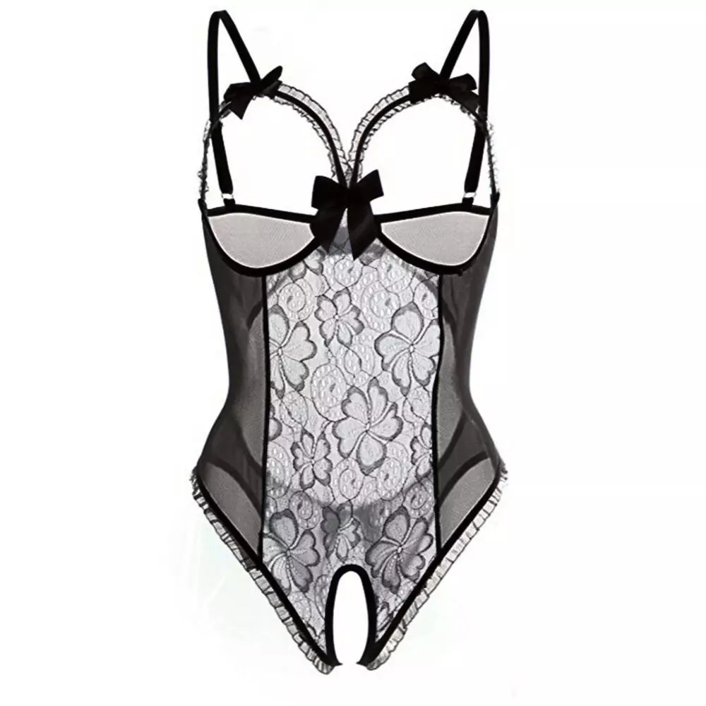 Babydoll Chemise Night - Vrouwen sexy open bh-bandje lingerie kanten